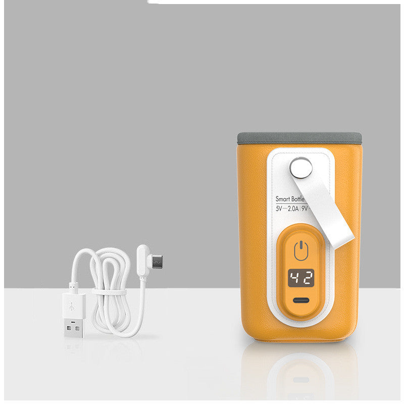 Portable Baby Bottle Warmer Constant Temperature Heating Cover for Night Milk & Travel USB Rechargeable