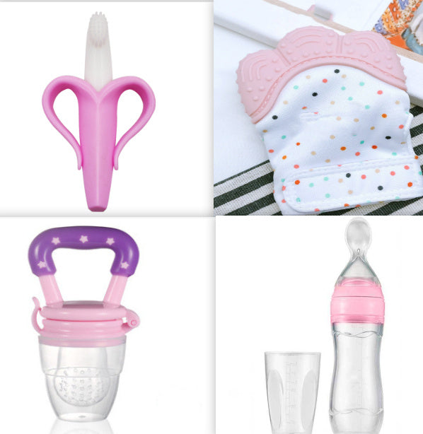 Baby Spoon Bottle Feeder 120ml Silicone Feeding Bottle Easy One-Hand Feeding for Infants