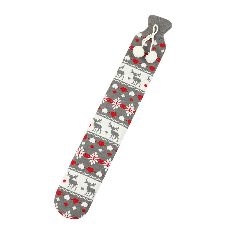 2L Cute Hot Water Bottle with Soft Cover – Portable Belly Warmer Belt, Long Silicone Hand Warmer, Leakproof & Explosion-Proof