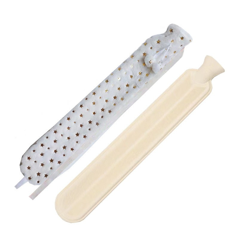 2L Cute Hot Water Bottle with Soft Cover – Portable Belly Warmer Belt, Long Silicone Hand Warmer, Leakproof & Explosion-Proof