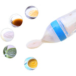 Safe Newborn Baby Feeding Bottle Silicone Squeeze Spoon Milk Feeder for Food Supplement & Toddler Training
