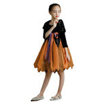 Girls' Deluxe Halloween Witch Costume Set Dress, Hat, Magic Stick & FREE Lighting Chain