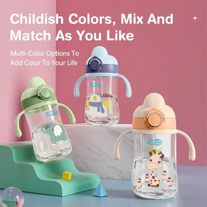 Portable Baby Water Bottle 300ml Leak-Proof Kids Sippy Cup BPA-Free Toddler Drinking Bottle for Travel