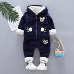 Kids' 95% Cotton Hooded Sports Suit 2-Piece Long-Sleeve Trousers Set for Play, School & Lounging