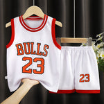 Kids Basketball Outfit Boys’ Sportswear 2-Piece Set Athletic Summer Clothing for Children