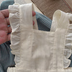 Infant Plaid Long Sleeve Romper & Sling Overskirt Set Cotton Baby Girl Outfit Single-Breasted Design