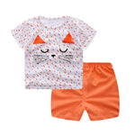 Cartoon Baby Clothing Set Summer Cotton Outfit for Boys & Girls asual T-shirt & Shorts