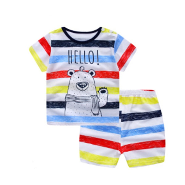 Cartoon Baby Clothing Set Summer Cotton Outfit for Boys & Girls asual T-shirt & Shorts
