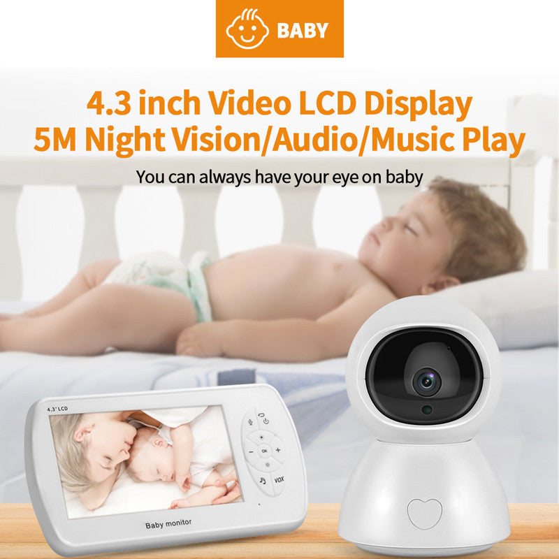 4.3-Inch 1080P HD Baby Monitor Night Vision Camera with Two-Way Audio & Temperature Sensor