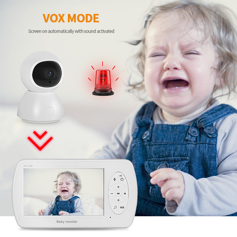 4.3-Inch 1080P HD Baby Monitor Night Vision Camera with Two-Way Audio & Temperature Sensor