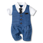 Summer Baby Boy Gentleman Jumpsuit Cotton Short Sleeve Infant Outfit Newborn & Toddler Boys Clothing