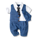 Summer Baby Boy Gentleman Jumpsuit Cotton Short Sleeve Infant Outfit Newborn & Toddler Boys Clothing