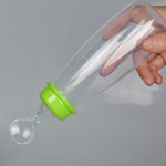 Soft Head Baby Rice Cereal Bottle 240mL PP Squeeze Spoon Feeder Safe Training Bottle for Infants
