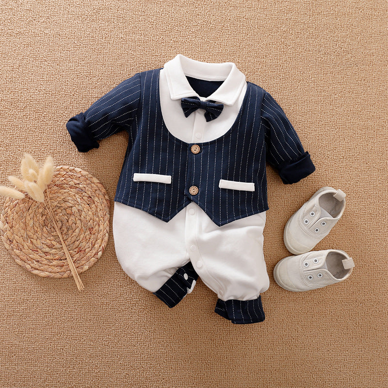 Gentleman Baby Jumpsuit Cotton Long-Sleeve Romper for Boys Spring & Autumn Baby Outfit