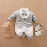 Gentleman Baby Jumpsuit Cotton Long-Sleeve Romper for Boys Spring & Autumn Baby Outfit