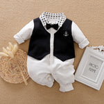 Gentleman Baby Jumpsuit Cotton Long-Sleeve Romper for Boys Spring & Autumn Baby Outfit