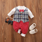 Gentleman Baby Jumpsuit Cotton Long-Sleeve Romper for Boys Spring & Autumn Baby Outfit