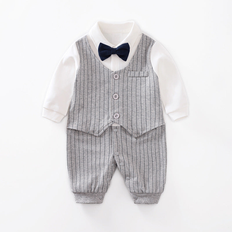 Gentleman Baby Jumpsuit Cotton Long-Sleeve Romper for Boys Spring & Autumn Baby Outfit