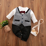 Gentleman Baby Jumpsuit Cotton Long-Sleeve Romper for Boys Spring & Autumn Baby Outfit