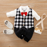 Gentleman Baby Jumpsuit Cotton Long-Sleeve Romper for Boys Spring & Autumn Baby Outfit