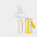 USB Heated Baby Feeding Bottle Constant Temperature Glass & PPSU Bottle Thermal Insulation, Quick Flush, Wide Caliber Bottle
