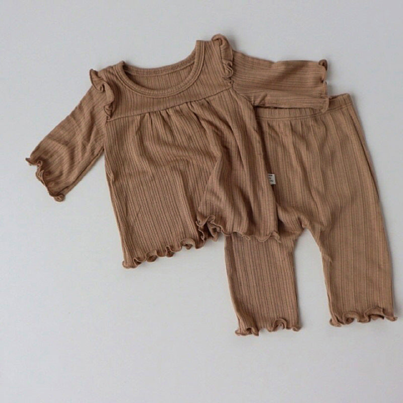 Soft Cotton Baby Bottoming Suit Children's Pajamas & Home Wear Set Comfortable Knitted Baby Clothes