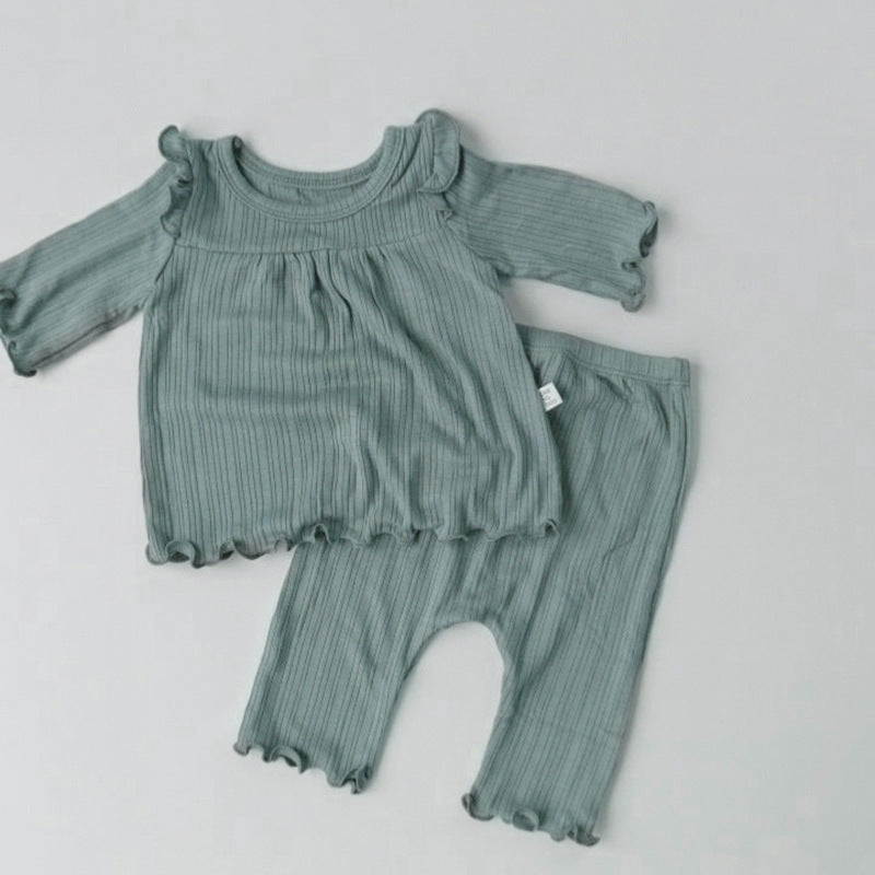 Soft Cotton Baby Bottoming Suit Children's Pajamas & Home Wear Set Comfortable Knitted Baby Clothes