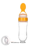 Safe Newborn Baby Feeding Bottle Silicone Squeeze Spoon Milk Feeder for Food Supplement & Toddler Training