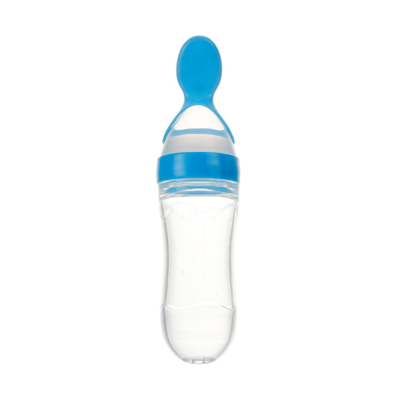 Safe Newborn Baby Feeding Bottle Silicone Squeeze Spoon Milk Feeder for Food Supplement & Toddler Training