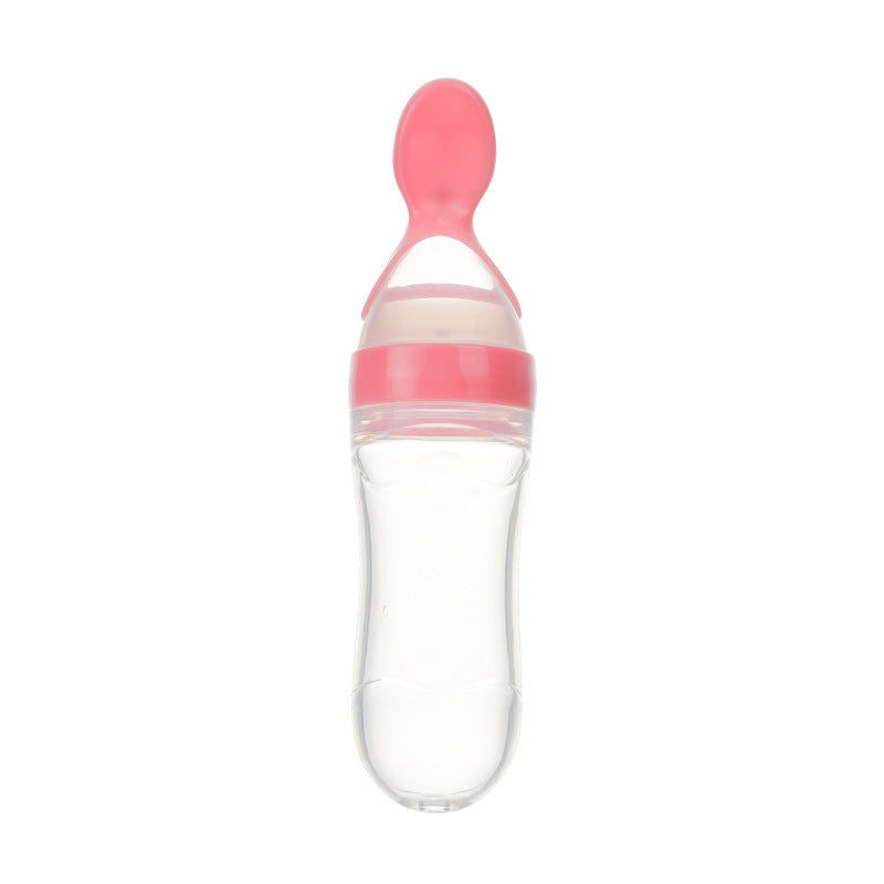 Safe Newborn Baby Feeding Bottle Silicone Squeeze Spoon Milk Feeder for Food Supplement & Toddler Training