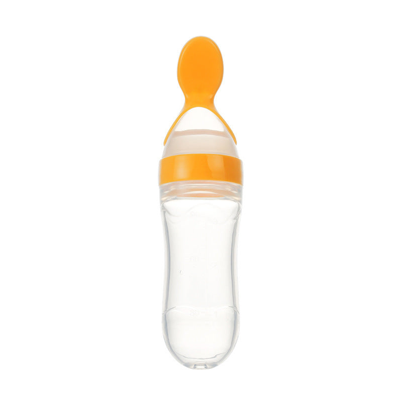 Safe Newborn Baby Feeding Bottle Silicone Squeeze Spoon Milk Feeder for Food Supplement & Toddler Training
