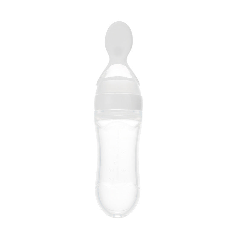 Safe Newborn Baby Feeding Bottle Silicone Squeeze Spoon Milk Feeder for Food Supplement & Toddler Training