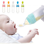 Safe Newborn Baby Feeding Bottle Silicone Squeeze Spoon Milk Feeder for Food Supplement & Toddler Training
