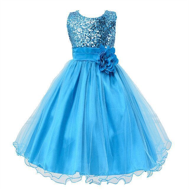 Baby Sequin Princess Dress Flower Girl Wedding Dress Elegant Toddler Party Dress for Girls