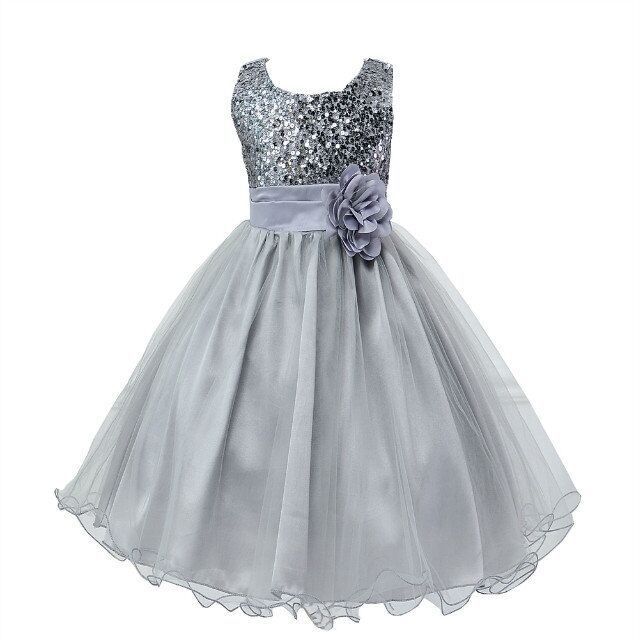 Baby Sequin Princess Dress Flower Girl Wedding Dress Elegant Toddler Party Dress for Girls