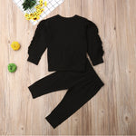 Newborn Baby Ruffle Jumper Set Long Sleeve Cotton Sweatshirt & Pants Infant Fall Clothes