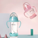 Newborn Baby Bottle with Handle 160ml & 280ml Plexiglass Feeding Bottle Safe & Comfortable Design for Infants