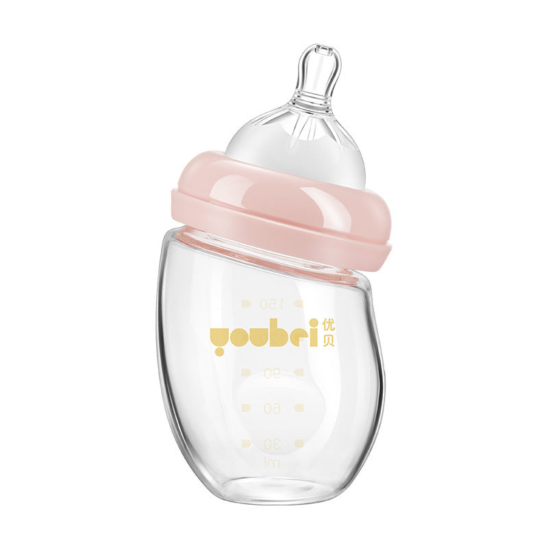 Borosilicate Glass Baby Bottles | 150ml & 240ml Wide-Caliber Infant Feeding Bottle for Newborns and Toddlers