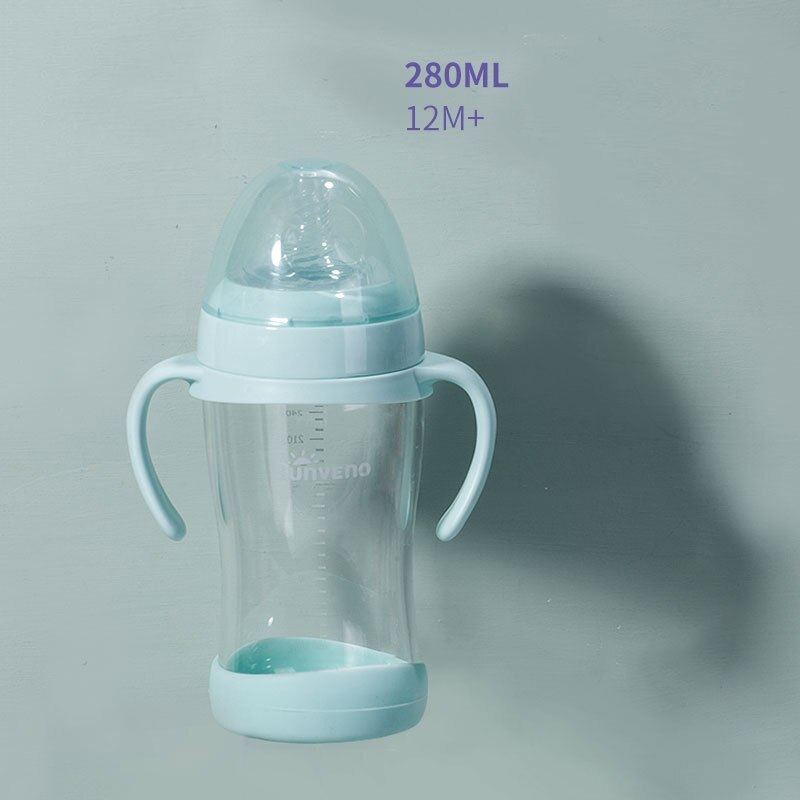 Newborn Baby Bottle with Handle 160ml & 280ml Plexiglass Feeding Bottle Safe & Comfortable Design for Infants