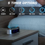 1pc White Noise Machine ,Alarm Clock With 20 Soothing Sounds, Gentle Vibration Alarm , Dimmer And Bedside , Travel Essential