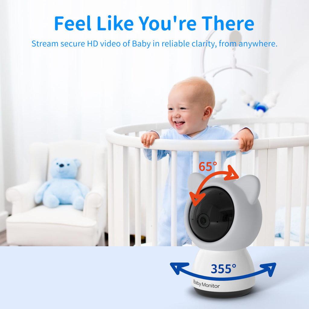 5-Inch 1080p Baby Monitor Night Vision, 2-Way Audio, Temperature & Motion Detection 300m Range