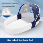 Foldable Portable Baby Bed Anti-Pressure Newborn Crib with Mosquito Net & Sunshade Travel Bassinet