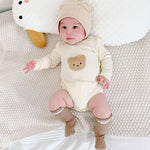 Okobebe Cute Bear Head Print Baby Clothing Spring and Autumn Pullover Outfit