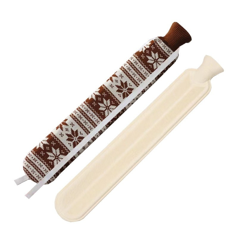 2L Cute Hot Water Bottle with Soft Cover – Portable Belly Warmer Belt, Long Silicone Hand Warmer, Leakproof & Explosion-Proof