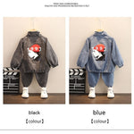 Boys' Korean Style Denim Spring Clothing Set 2-Piece Long-Sleeve Cotton Blend Fashion Outfit