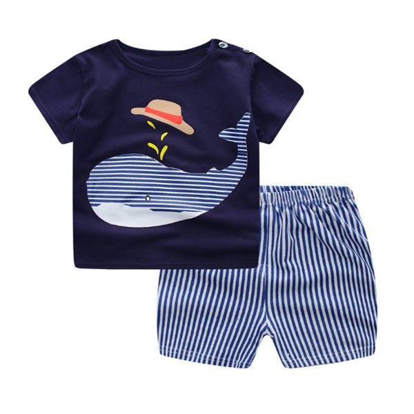 Cartoon Baby Clothing Set Summer Cotton Outfit for Boys & Girls asual T-shirt & Shorts