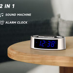 1pc White Noise Machine ,Alarm Clock With 20 Soothing Sounds, Gentle Vibration Alarm , Dimmer And Bedside , Travel Essential
