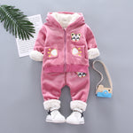 Kids' 95% Cotton Hooded Sports Suit 2-Piece Long-Sleeve Trousers Set for Play, School & Lounging