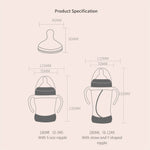 Newborn Baby Bottle with Handle 160ml & 280ml Plexiglass Feeding Bottle Safe & Comfortable Design for Infants