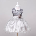 Baby Sequin Princess Dress Flower Girl Wedding Dress Elegant Toddler Party Dress for Girls
